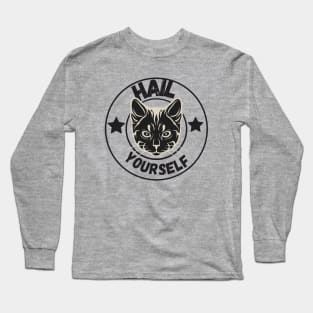 Grunge Hail Yourself Cats with Stars Long Sleeve T-Shirt